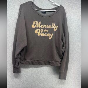 Brown Sweatshirt with Gold Print